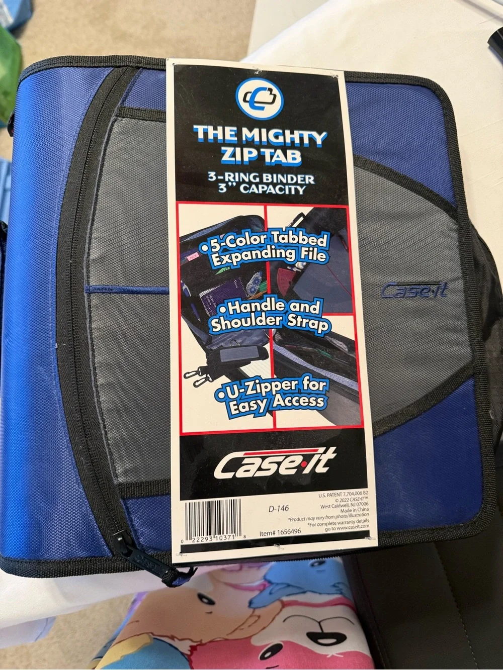 Blue and Gray Mighty Zip Tab 3-Ring Binder (3